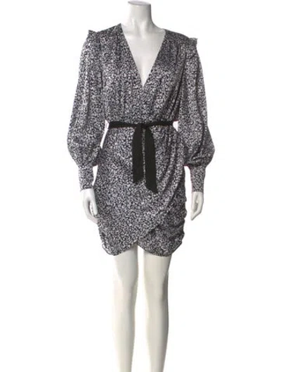 Pre-owned L'academie Printed Mini Dress In Black