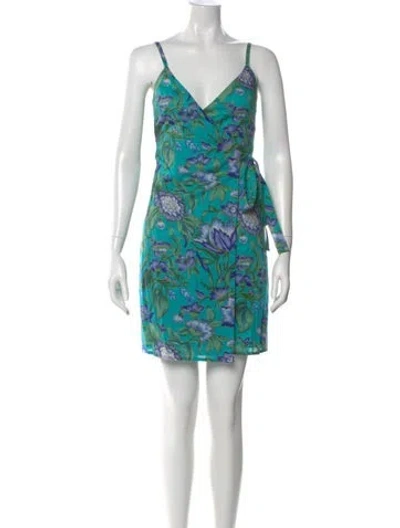 Pre-owned L'academie Printed Mini Dress In Green