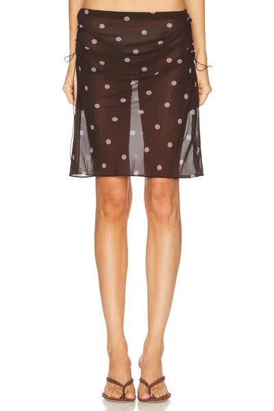 L'academie Ramona Midi Skirt In Brown