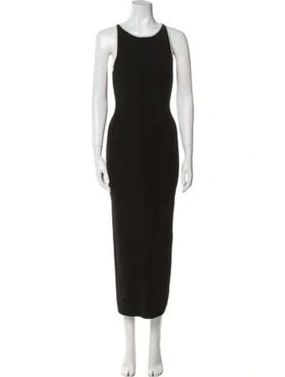 Pre-owned L'academie Scoop Neck Long Dress In Black