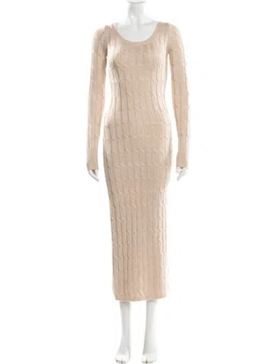 Pre-owned L'academie Scoop Neck Long Dress In Neutral