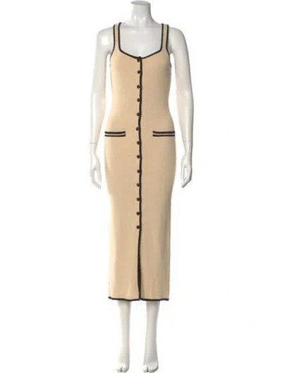 Pre-owned L'academie Scoop Neck Long Dress In Neutral