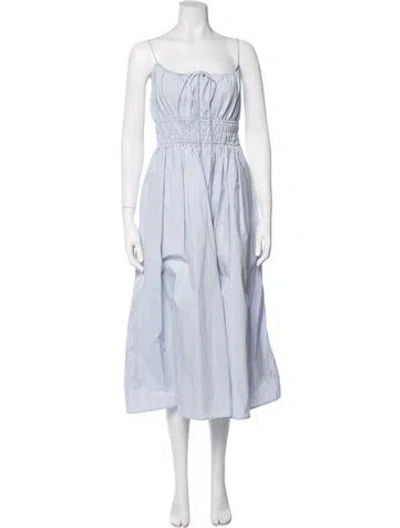 Pre-owned L'academie Scoop Neck Midi Length Dress In Blue