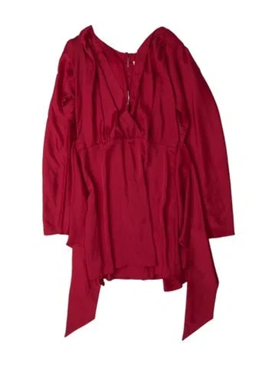 Pre-owned L'academie Scoop Neck Mini Dress In Red
