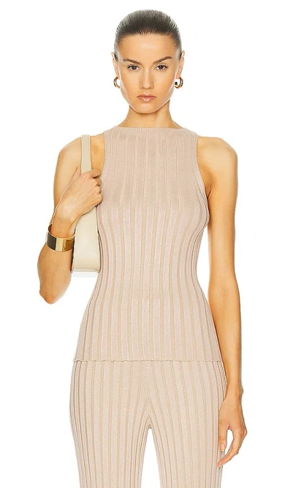 L'academie Sereph Rib Tank In Champagne