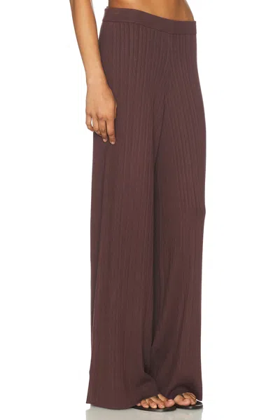 L'academie Sibylla Rib Knit Pant In Chocolate