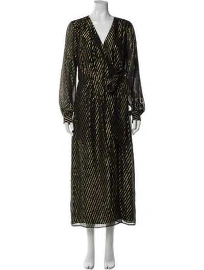 Pre-owned L'academie Silk Long Dress In Black