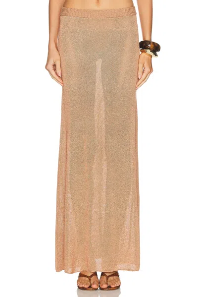 L'academie Sivan Knit Skirt In Copper