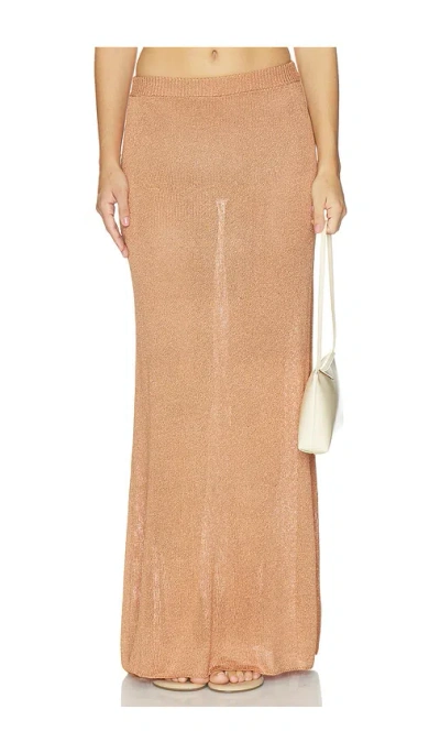 L'academie Sivan Knit Skirt In Neutral
