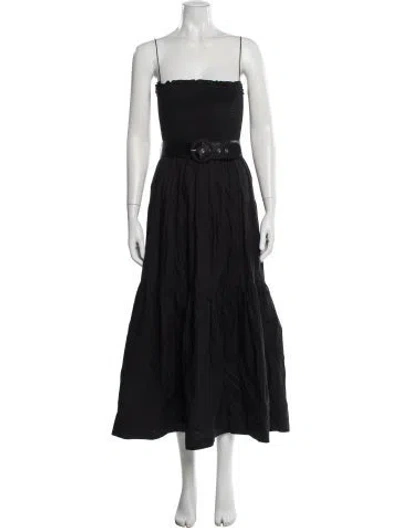 Pre-owned L'academie Square Neckline Long Dress In Black