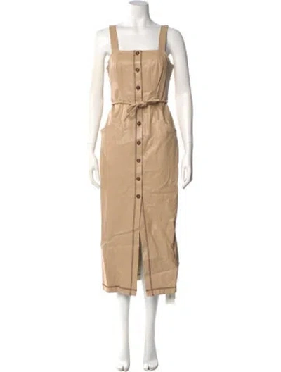 Pre-owned L'academie Square Neckline Long Dress In Neutral