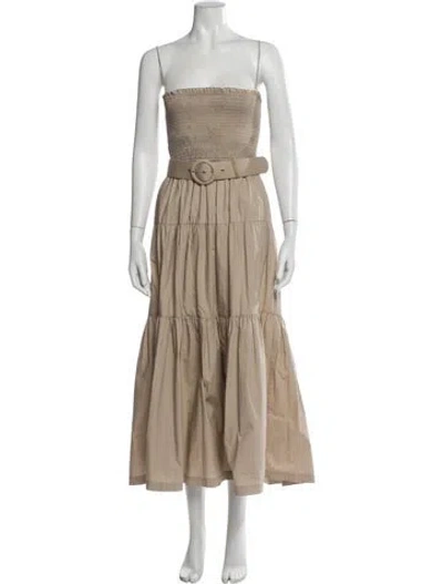 Pre-owned L'academie Square Neckline Long Dress In Neutral