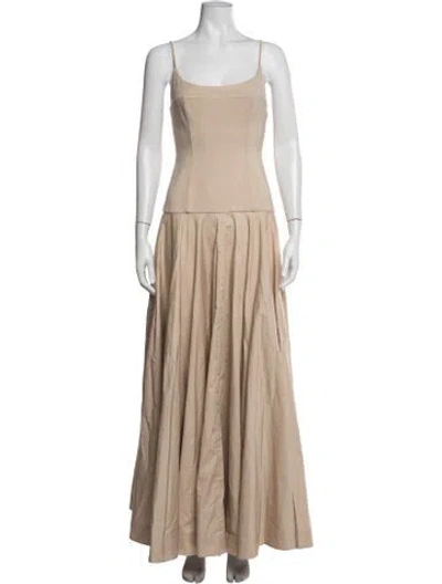 Pre-owned L'academie Square Neckline Long Dress W/ Tags In Neutrals