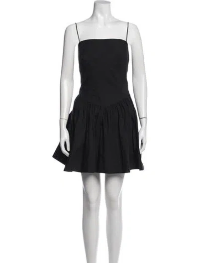 Pre-owned L'academie Square Neckline Mini Dress In Black