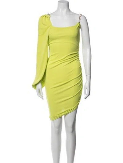 Pre-owned L'academie Square Neckline Mini Dress In Green