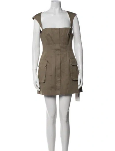 Pre-owned L'academie Square Neckline Mini Dress In Grey