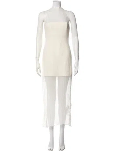 Pre-owned L'academie Square Neckline Mini Dress In Neutral