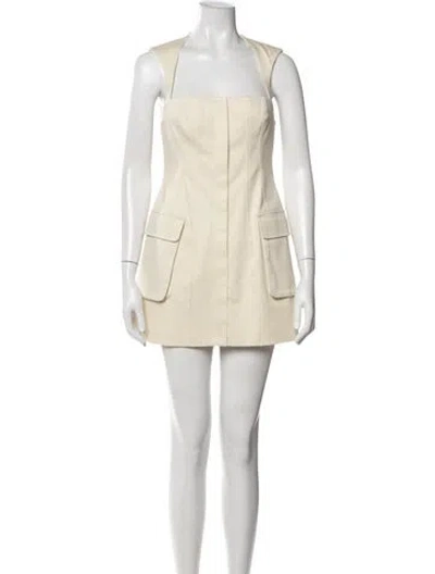 Pre-owned L'academie Square Neckline Mini Dress In Neutrals