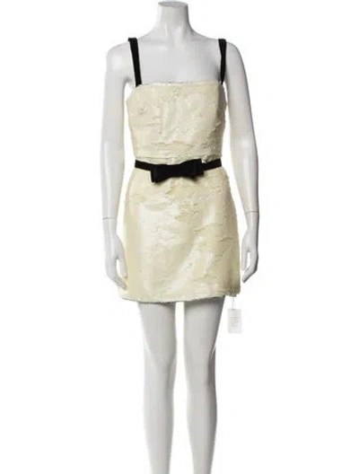 Pre-owned L'academie Square Neckline Mini Dress W/ Tags In Neutral