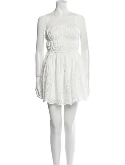Pre-owned L'academie Square Neckline Mini Dress W/ Tags In White