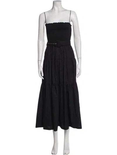 Pre-owned L'academie Strapless Long Dress In Black