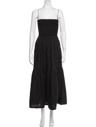 Pre-owned L'academie Strapless Midi Length Dress W/ Tags In Black