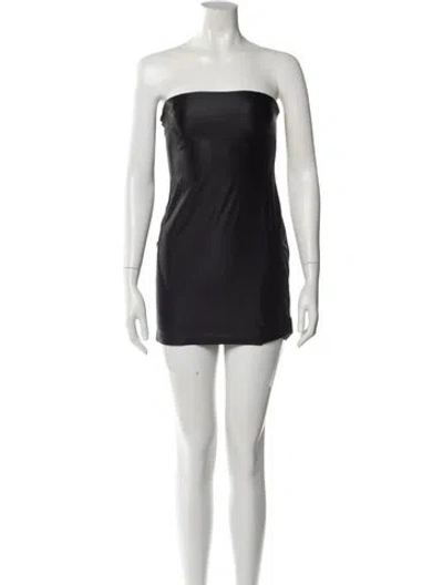 Pre-owned L'academie Strapless Mini Dress In Black