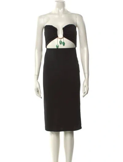 Pre-owned L'academie Strapless Mini Dress In Black