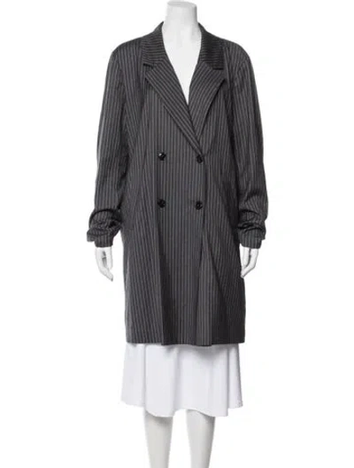 Pre-owned L'academie Striped Coat In Gray