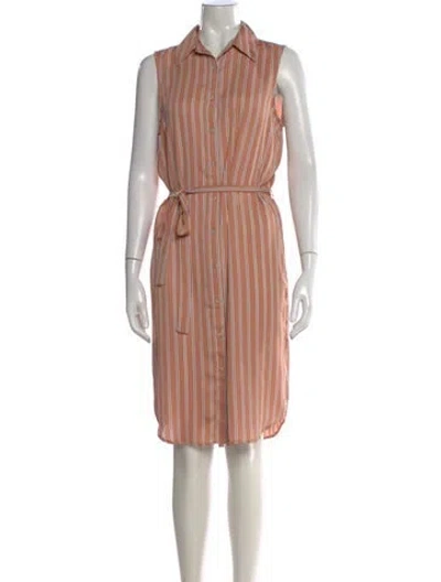 Pre-owned L'academie Striped Knee-length Dress In Neutral