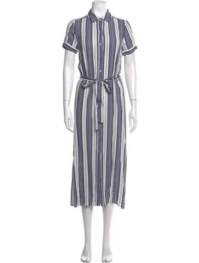 Pre-owned L'academie Striped Long Dress In Blue