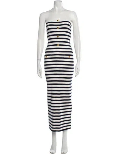 Pre-owned L'academie Striped Midi Length Dress W/ Tags In Multi