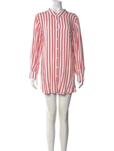 Pre-owned L'academie Striped Mini Dress In Red