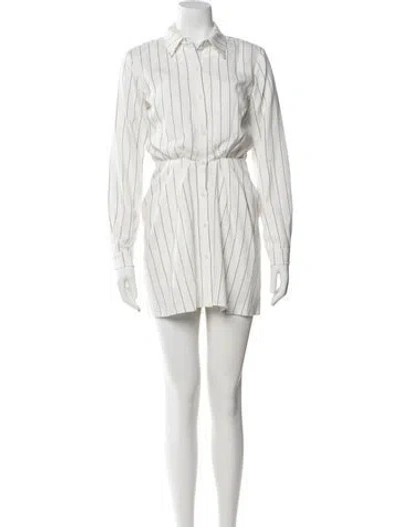 Pre-owned L'academie Striped Mini Dress In White