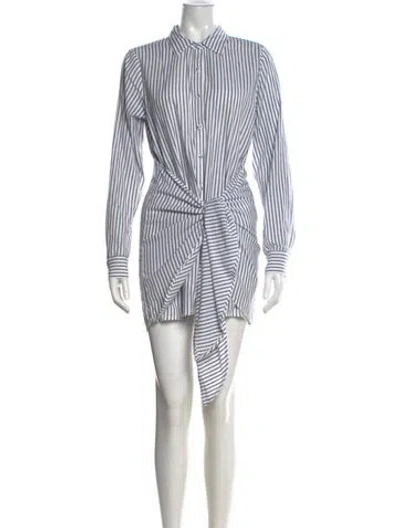 Pre-owned L'academie Striped Mini Dress In White