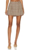 L'academie Tara Mini Skirt In Brown Multi