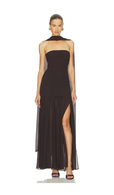L'academie Tia Gown In Dark Brown