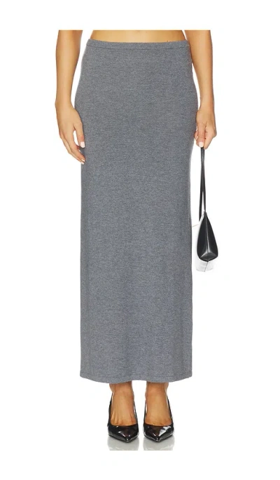 L'academie Torrey Maxi Skirt In Charcoal Grey