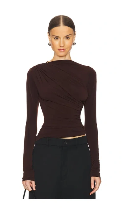 L'academie Tullah Top In Chocolate Brown