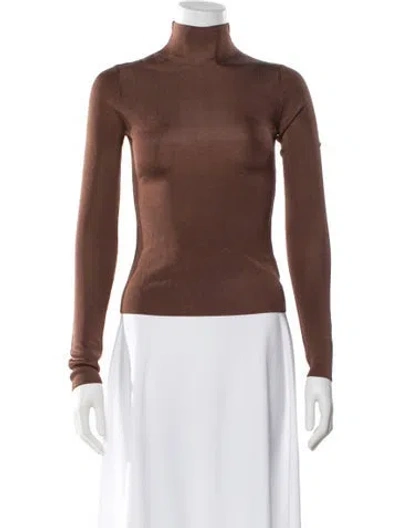Pre-owned L'academie Turtleneck Sweater In Brown