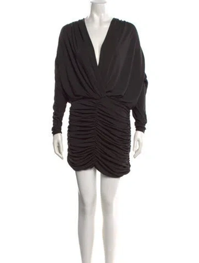 Pre-owned L'academie V-neck Mini Dress In Black