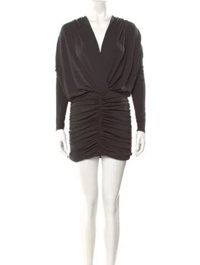 Pre-owned L'academie V-neck Mini Dress In Black