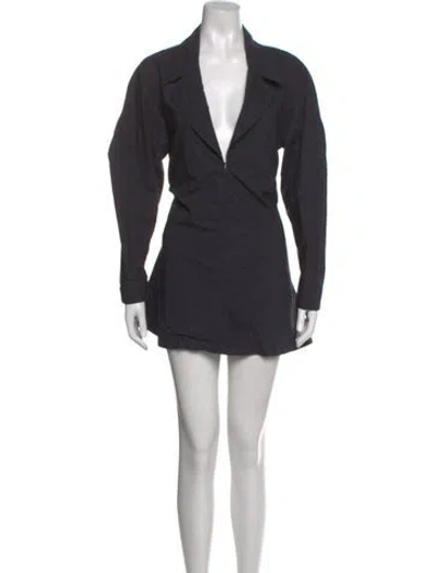 Pre-owned L'academie V-neck Mini Dress In Black