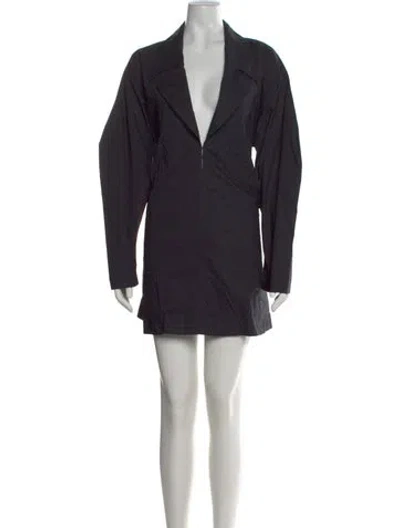 Pre-owned L'academie V-neck Mini Dress In Black