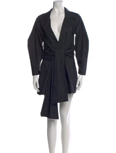 Pre-owned L'academie V-neck Mini Dress In Black