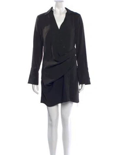 Pre-owned L'academie V-neck Mini Dress In Black