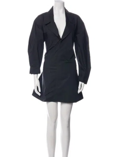 Pre-owned L'academie V-neck Mini Dress In Blue