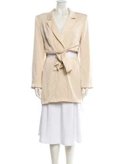 Pre-owned L'academie V-neck Mini Dress In Neutral