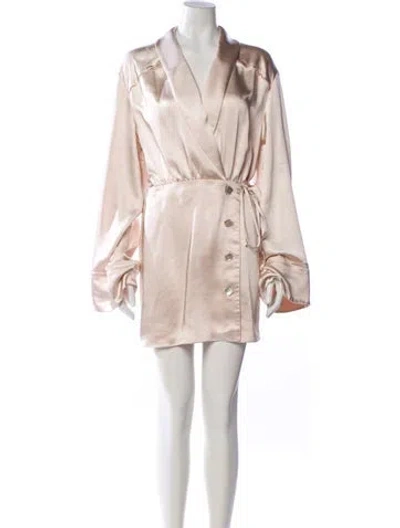 Pre-owned L'academie V-neck Mini Dress In Neutral