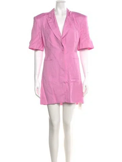 Pre-owned L'academie V-neck Mini Dress In Pink